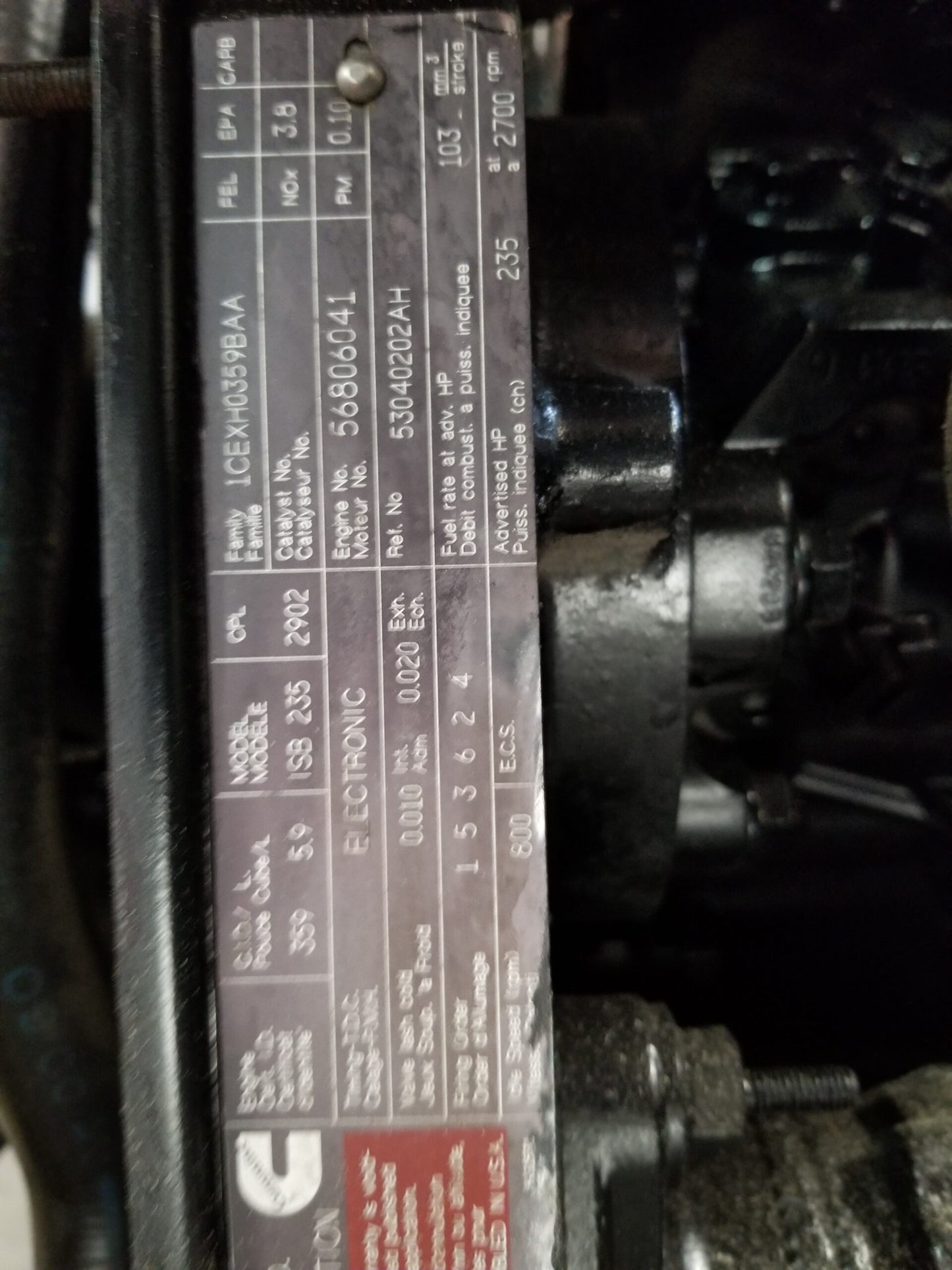 Cummins ISB ESN #56806041 2001 Used Engine