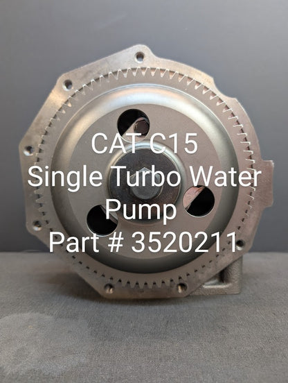 CAT C15 SINGLE TURBO WATER PUMP # 3520211 / 381807