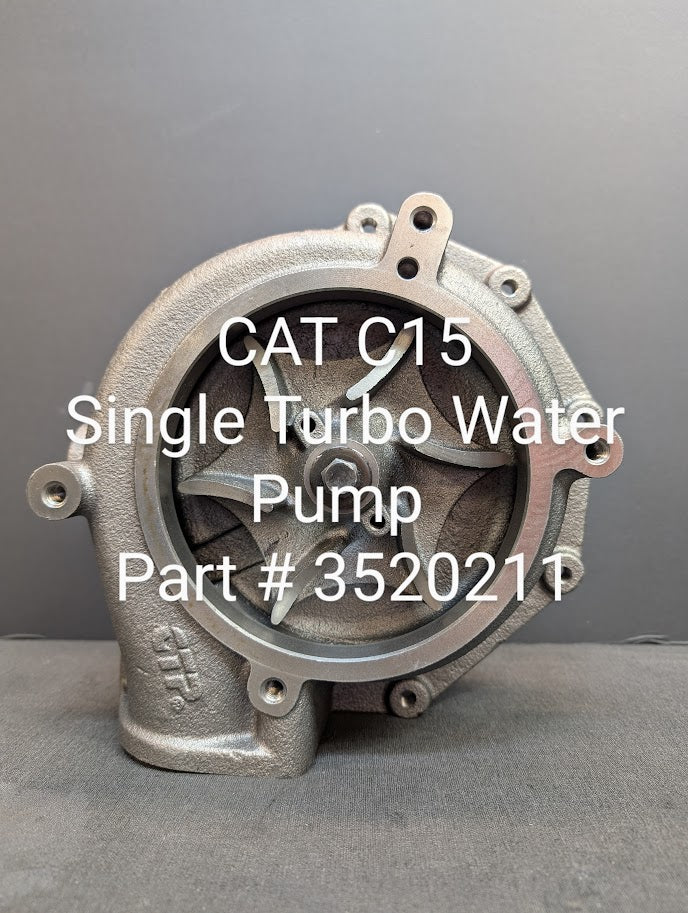 CAT C15 SINGLE TURBO WATER PUMP # 3520211 / 381807