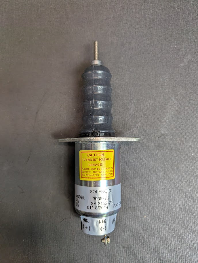 New Cummins Engine 6CTA 8.3L 4BT 3.3L 3.9L 24V Fuel Shutoff Solenoid # 3906776 / SA-3152-24